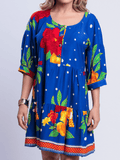 Vestido Maria Azul Estampado