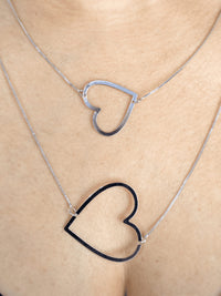 Colar Duplo Coração Semi Joia