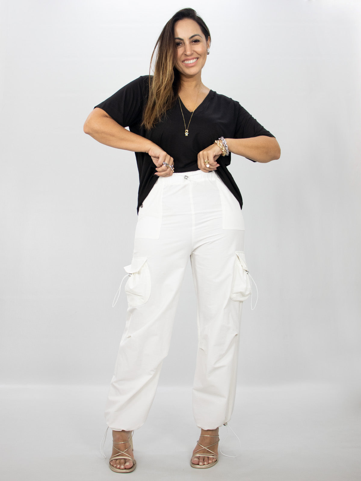 Calça Cargo Alfaiataria Thaly