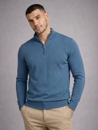 Blusa Tricot Gola Alta Ziper