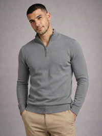 Blusa Tricot Gola Alta Ziper
