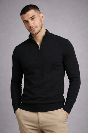 Blusa Tricot Gola Alta Ziper