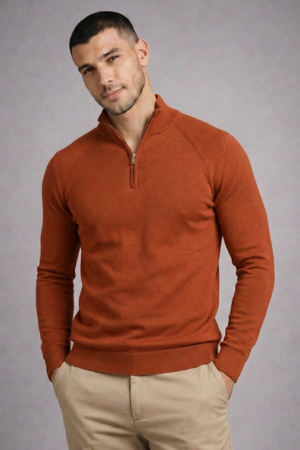 Blusa Tricot Gola Alta Ziper