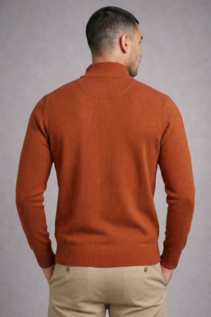 Blusa Tricot Gola Alta Ziper