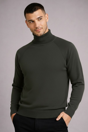 Blusa Tricot Manga Longa Gola Alta