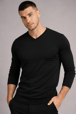 T-Shirt Masculina Manga Longa Algodão Egípcio