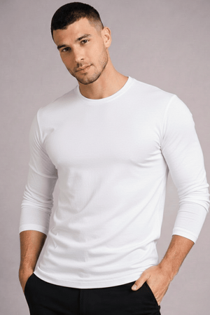 T-Shirt Masculina Manga Longa Algodão Egípcio
