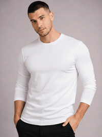 T-Shirt Masculina Manga Longa Algodão Egípcio