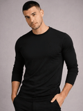 T-Shirt Masculina Manga Longa Algodão Egípcio