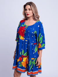 Vestido Maria Azul Estampado