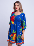Vestido Maria Azul Estampado