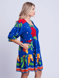 Vestido Maria Azul Estampado