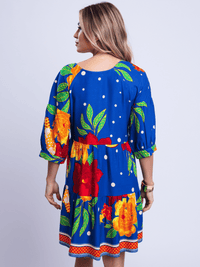 Vestido Maria Azul Estampado